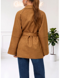 Trench Corto Effetto Scamosciato Cognac - Vero Moda