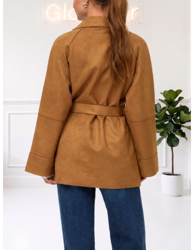 Trench Corto Scamosciato Cognac Donna | Vero Moda