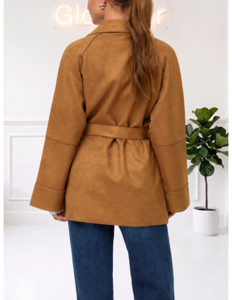 Trench Corto Scamosciato Cognac Donna | Vero Moda