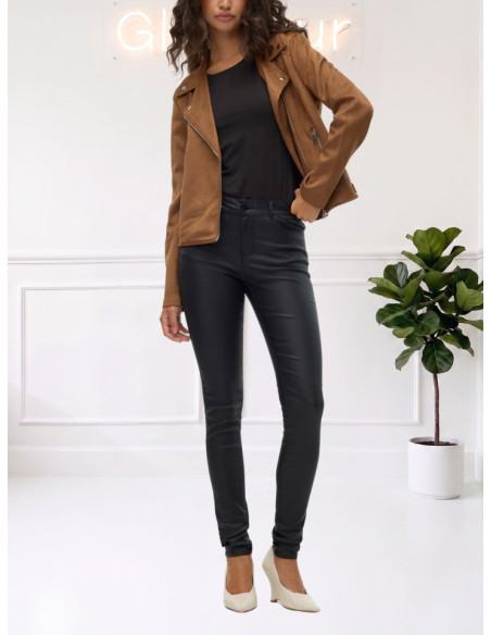 Giacca Chiodo Scamosciata Cognac | Vero Moda