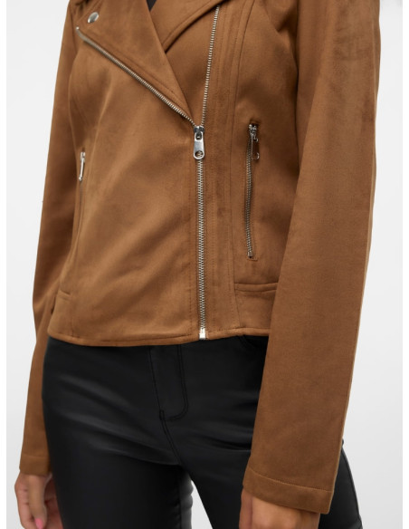 Giacca Chiodo Scamosciata Cognac | Vero Moda