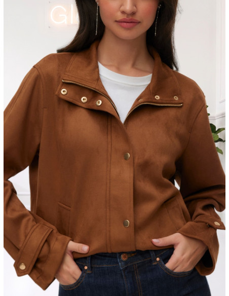 Giacca Corta Scamosciata Cognac Donna | Vero Moda