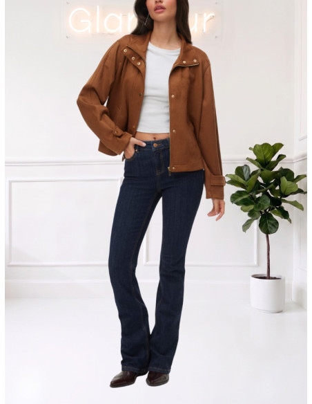 Giacca Corta Scamosciata Cognac Donna | Vero Moda