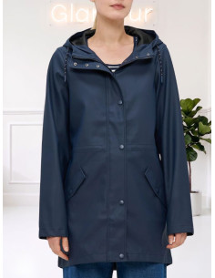 Giacca Impermeabile Cerata Blu Scuro | Vero Moda