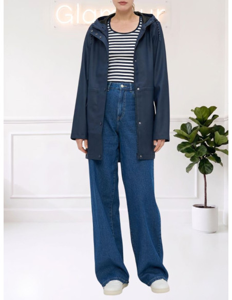 Giacca Impermeabile Cerata Blu Scuro | Vero Moda