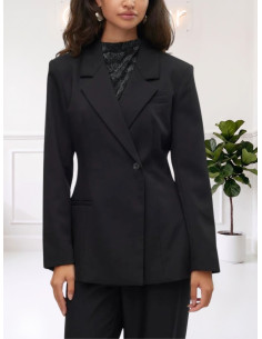 Blazer monopetto sfiancato NERO 10321454
