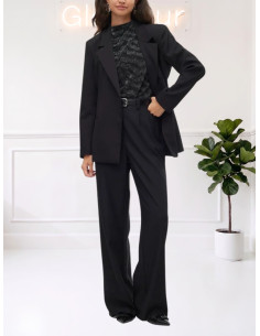 Blazer monopetto sfiancato NERO 10321454