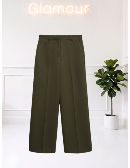Pantaloni Wide Leg Donna Verde Scuro | Vero Moda