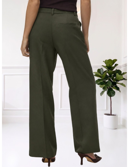 Pantaloni Wide Leg Donna Verde Scuro | Vero Moda