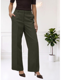 Pantaloni Wide Leg Donna Verde Scuro | Vero Moda