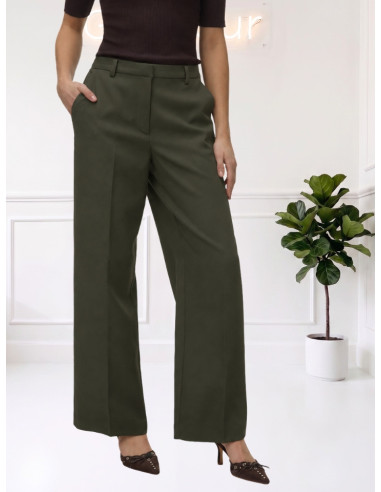 Pantaloni Wide Leg Donna Verde Scuro | Vero Moda