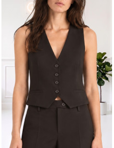Gilet Sartoriale Donna Moro con Bottoni | Tensione In