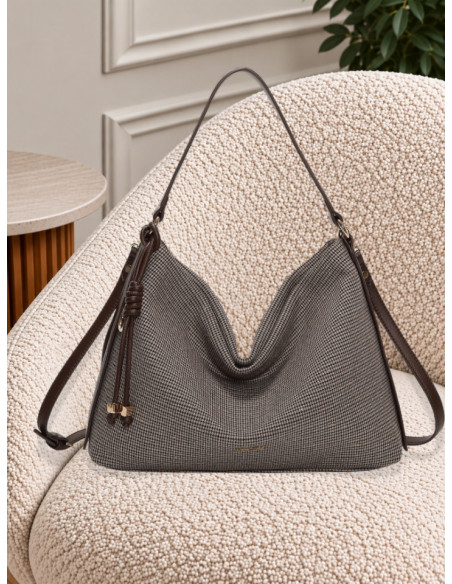 Borsa a Spalla Bordeaux e Beige Donna | Mimi-Muà