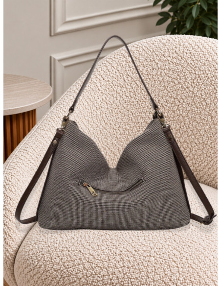 Borsa a Spalla Bordeaux e Beige Donna | Mimi-Muà