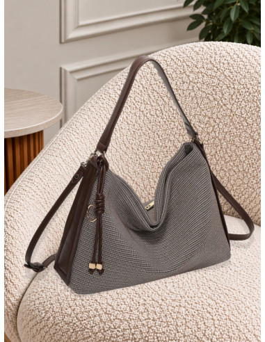 Borsa a Spalla Bordeaux e Beige Donna | Mimi-Muà