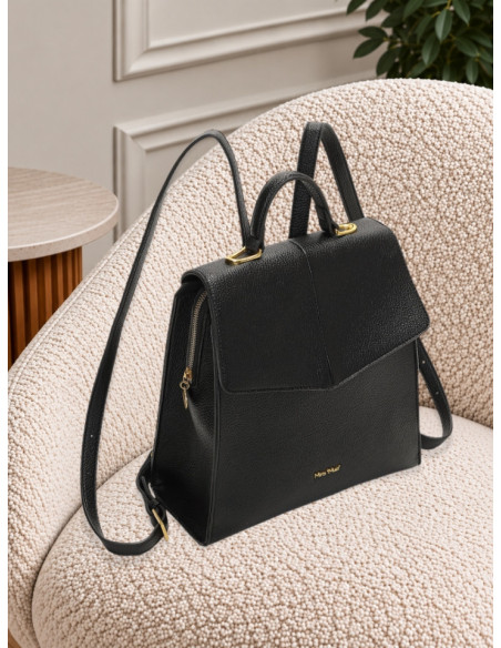 Zaino Donna Nero con Dettagli Satinati | Mimi-Muà