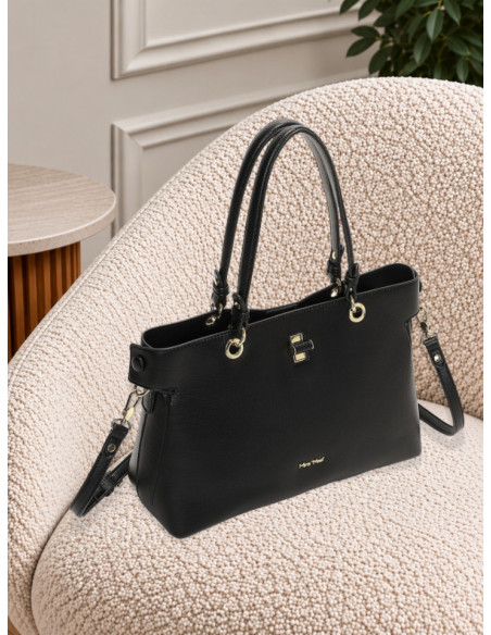Borsa a Braccio Nera con Chiusura a Giro | Mimi-Muà