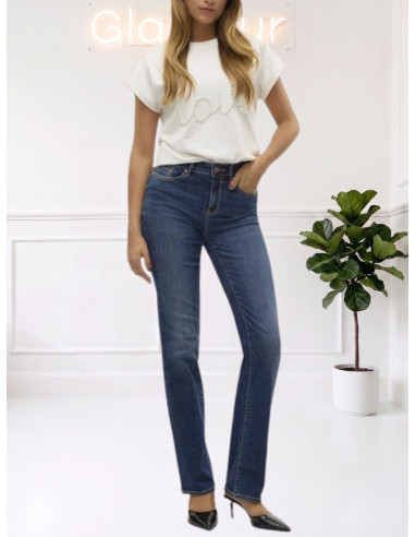 Jeans Straight Leg Denim Blu Scuro Donna | Vero Moda