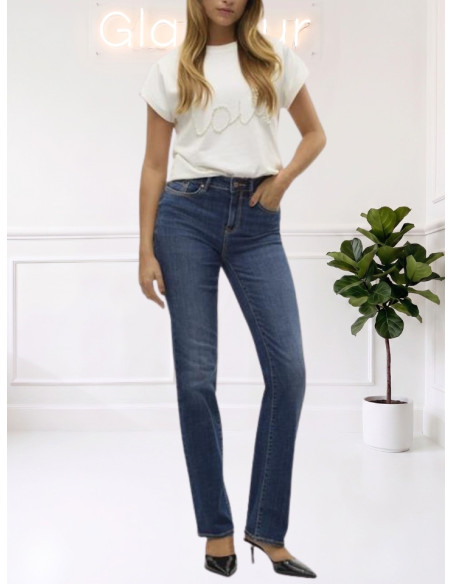 Jeans Straight Leg Denim Blu Scuro Donna | Vero Moda