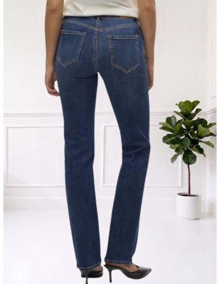 Jeans Straight Leg Denim Blu Scuro Donna | Vero Moda
