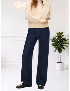 Jeans wide applicazione catena