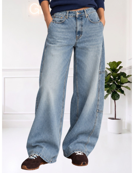 Jeans Balloon Denim con Cuciture Sagomate | Motel