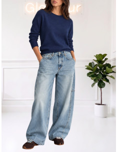 Jeans Balloon Denim con Cuciture Sagomate - Motel