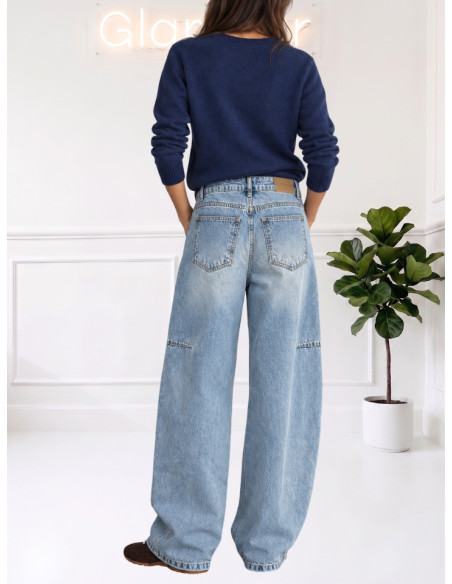 Jeans Balloon Denim con Cuciture Sagomate | Motel