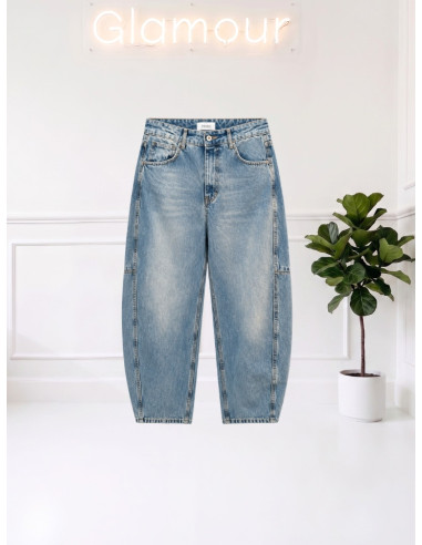 Jeans Balloon Denim con Cuciture Sagomate | Motel