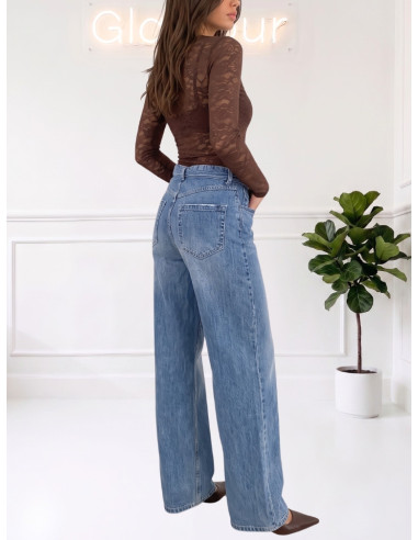 Jeans Wide Leg con Cinturino Risvoltato | Motel