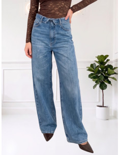 Jeans Wide Leg con Cinturino Risvoltato | Motel