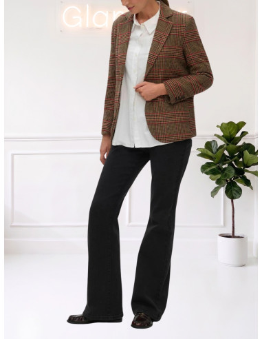 Blazer Tartan Donna Camel Rosso e Nero | Vero Moda
