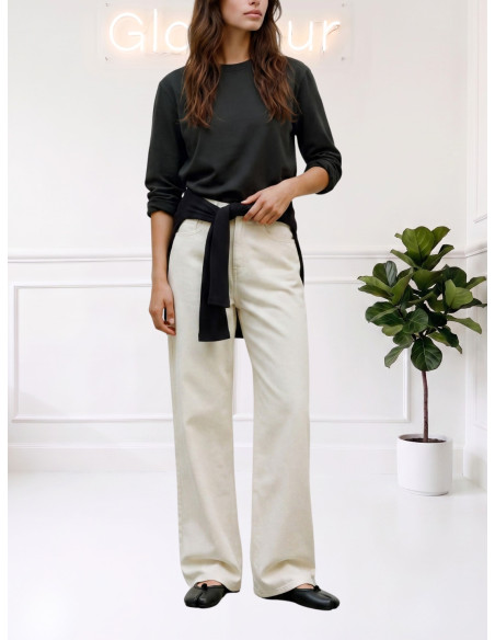 T-Shirt Oversize Manica Lunga Nera Donna | Vero Moda