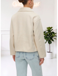 Cappotto Corto Doppiopetto Panna con 4 Bottoni - Vero Moda