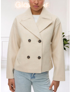 Cappotto Corto Doppiopetto Panna Donna | Vero Moda