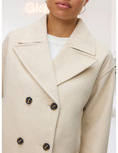 Cappotto Corto Doppiopetto Panna Donna | Vero Moda