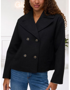 Cappotto Corto Doppiopetto Nero Donna | Vero Moda