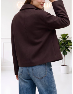 Cappotto Corto Doppiopetto Marrone Scuro - Vero Moda
