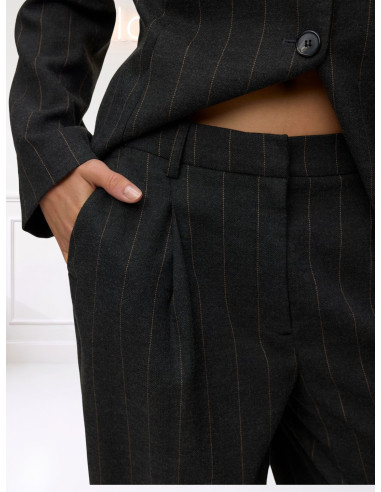Pantalone Wide Leg Gessato Grigio Donna | Vero Moda
