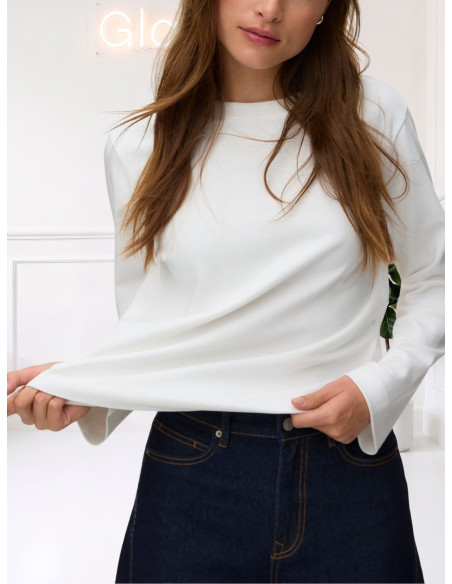 T-Shirt Oversize Bianca a Manica Lunga | Vero Moda
