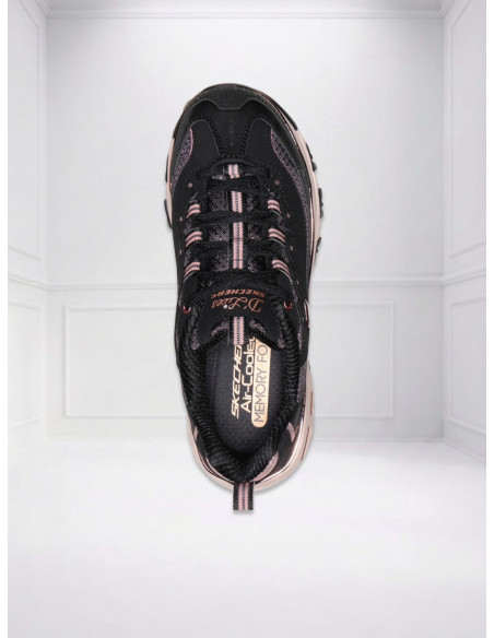 Sneakers D'Lites Chrome Wave Nere Donna | Skechers
