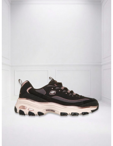 Sneakers D'Lites Chrome Wave Nere Donna | Skechers