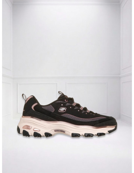 Sneakers D'Lites Chrome Wave Nere Donna | Skechers
