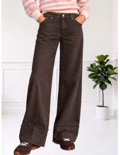 Jeans gamba dritta con piega MORO