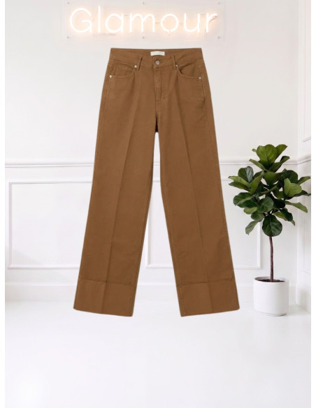 Jeans gamba dritta con piega CAMEL