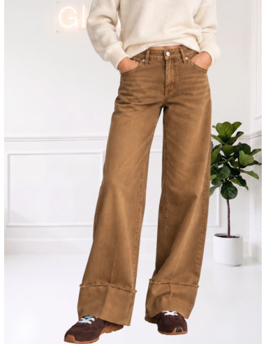 Jeans gamba dritta con piega CAMEL