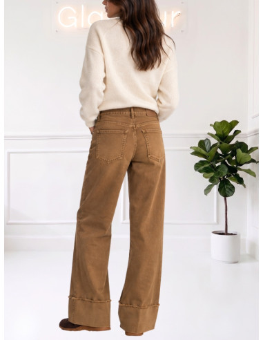 Jeans gamba dritta con piega CAMEL