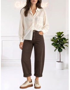 Pantalone ovetto elasticato MORO