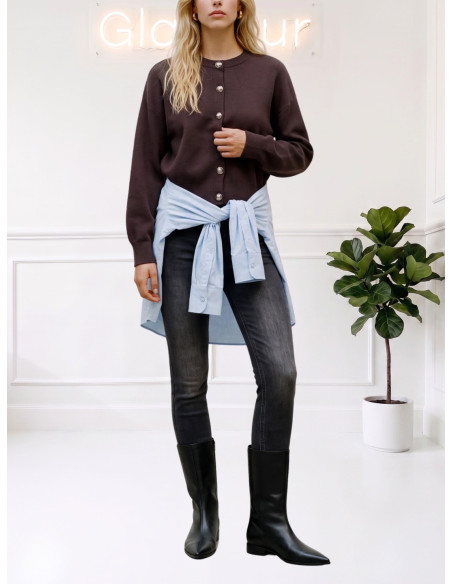Cardigan TMORO bottoni accessorio argento 10347061