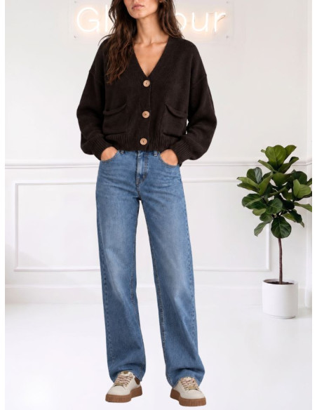 Cardigan bottoni legno MORO 535310624